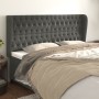 Cabecero con orejas de terciopelo gris oscuro 183x23x118/128 cm de vidaXL, Cabeceros y pies de cama - Ref: Foro24-3118353, Pr...