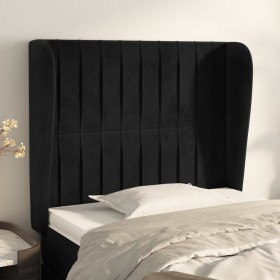 Cabecero con orejas de terciopelo negro 103x23x118/128 cm de vidaXL, Cabeceros y pies de cama - Ref: Foro24-3118238, Precio: ...