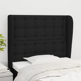 Cabecero con orejas de tela negro 93x23x118/128 cm de vidaXL, Cabeceros y pies de cama - Ref: Foro24-3118374, Precio: 73,41 €...