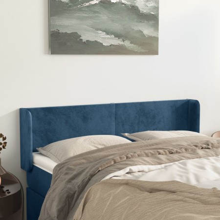 Dark blue velvet headboard 147x16x78/88 cm by vidaXL, Headboards and footboards - Ref: Foro24-3118540, Price: 67,20 €, Discou...