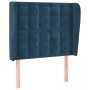 Headboard with dark blue velvet ears 83x23x118/128 cm by vidaXL, Headboards and footboards - Ref: Foro24-3118424, Price: 84,8...