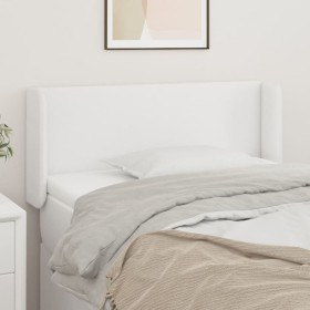 Cabecero de cuero sintético blanco 83x16x78/88 cm de vidaXL, Cabeceros y pies de cama - Ref: Foro24-3118561, Precio: 47,99 €,...