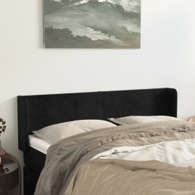 Black velvet headboard 147x16x78/88 cm by vidaXL, Headboards and footboards - Ref: Foro24-3118538, Price: 68,99 €, Discount: %