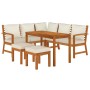 6-piece garden dining set with solid acacia wood cushions by vidaXL, Garden sets - Ref: Foro24-3154964, Price: 594,18 €, Disc...