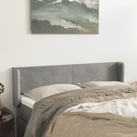 Cabecero de terciopelo gris claro 147x16x78/88 cm de vidaXL, Cabeceros y pies de cama - Ref: Foro24-3118536, Precio: 67,99 €,...