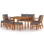 Juego comedor jardín con cojines 9 piezas madera maciza acacia de vidaXL, Conjuntos de jardín - Ref: Foro24-3154981, Precio: ...