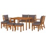 Juego comedor jardín con cojines 9 piezas madera maciza acacia de vidaXL, Conjuntos de jardín - Ref: Foro24-3154981, Precio: ...