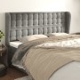 Cabecero con orejas de terciopelo gris claro 183x23x118/128 cm de vidaXL, Cabeceros y pies de cama - Ref: Foro24-3118450, Pre...