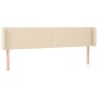 Cream fabric headboard 203x16x78/88 cm by vidaXL, Headboards and footboards - Ref: Foro24-3118515, Price: 77,99 €, Discount: %