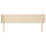 Cream fabric headboard 203x16x78/88 cm by vidaXL, Headboards and footboards - Ref: Foro24-3118515, Price: 77,99 €, Discount: %