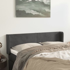 Cabecero de terciopelo gris oscuro 147x16x78/88 cm de vidaXL, Cabeceros y pies de cama - Ref: Foro24-3118537, Precio: 67,99 €...