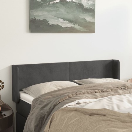 Cabecero de terciopelo gris oscuro 147x16x78/88 cm de vidaXL, Cabeceros y pies de cama - Ref: Foro24-3118537, Precio: 67,92 €...