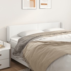 White synthetic leather headboard 203x16x78/88 cm by vidaXL, Headboards and footboards - Ref: Foro24-3118597, Price: 74,33 €,...