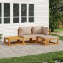 Garden furniture set 4 pieces solid wood and taupe gray cushions by vidaXL, Garden sets - Ref: Foro24-3155246, Price: 376,61 ...