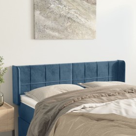 Dark blue velvet headboard 147x16x78/88 cm by vidaXL, Headboards and footboards - Ref: Foro24-3118820, Price: 70,99 €, Discou...