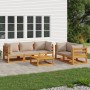 Garden furniture set 6 pieces solid wood and taupe gray cushions by vidaXL, Garden sets - Ref: Foro24-3155255, Price: 654,53 ...