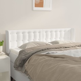 Cabecero de cuero sintético blanco 147x16x78/88 cm de vidaXL, Cabeceros y pies de cama - Ref: Foro24-3118859, Precio: 68,99 €...