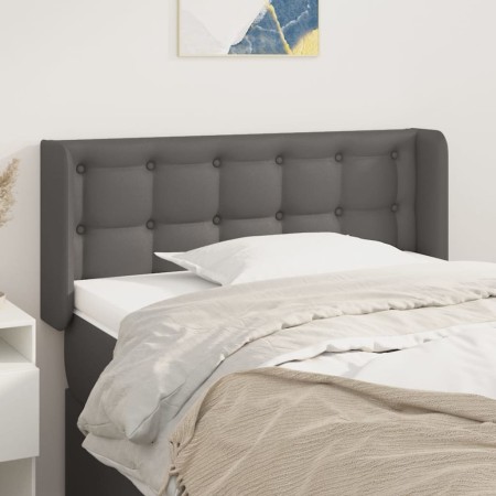 Cabecero de cuero sintético gris 93x16x78/88 cm de vidaXL, Cabeceros y pies de cama - Ref: Foro24-3118850, Precio: 52,99 €, D...