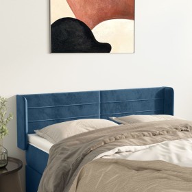 Dark blue velvet headboard 147x16x78/88 cm by vidaXL, Headboards and footboards - Ref: Foro24-3118960, Price: 68,87 €, Discou...