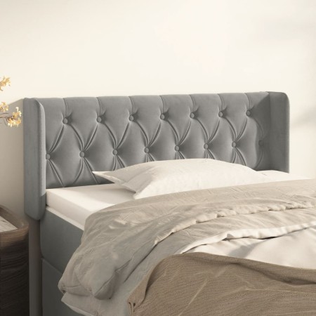 Light gray velvet headboard 93x16x78/88 cm by vidaXL, Headboards and footboards - Ref: Foro24-3119140, Price: 72,49 €, Discou...