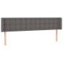 Cabecero de cuero sintético gris 203x16x78/88 cm de vidaXL, Cabeceros y pies de cama - Ref: Foro24-3118880, Precio: 82,98 €, ...