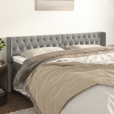 Light gray velvet headboard 203x16x78/88 cm by vidaXL, Headboards and footboards - Ref: Foro24-3119170, Price: 91,99 €, Disco...