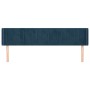 Cabecero de terciopelo azul oscuro 203x16x78/88 cm de vidaXL, Cabeceros y pies de cama - Ref: Foro24-3119076, Precio: 75,90 €...