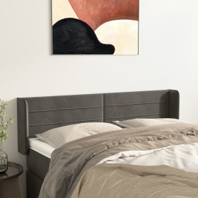 Cabecero de terciopelo gris oscuro 147x16x78/88 cm de vidaXL, Cabeceros y pies de cama - Ref: Foro24-3118957, Precio: 69,73 €...