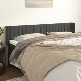 Cabecero de terciopelo gris oscuro 163x16x78/88 cm de vidaXL, Cabeceros y pies de cama - Ref: Foro24-3119061, Precio: 71,99 €...