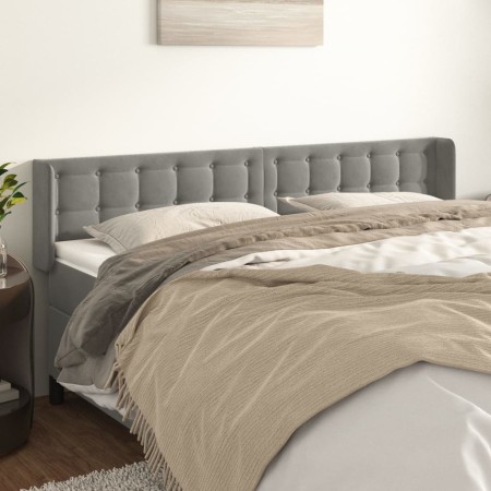 Cabecero de terciopelo gris claro 163x16x78/88 cm de vidaXL, Cabeceros y pies de cama - Ref: Foro24-3119256, Precio: 76,04 €,...