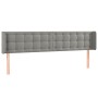 Cabecero de terciopelo gris claro 163x16x78/88 cm de vidaXL, Cabeceros y pies de cama - Ref: Foro24-3119256, Precio: 76,04 €,...