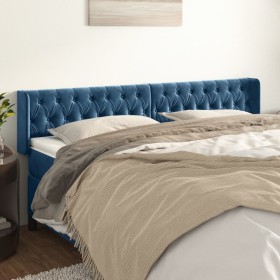 Dark blue velvet headboard 203x16x78/88 cm by vidaXL, Headboards and footboards - Ref: Foro24-3119174, Price: 96,76 €, Discou...