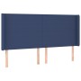 Headboard with blue fabric ears 203x16x118/128 cm by vidaXL, Headboards and footboards - Ref: Foro24-3119328, Price: 132,54 €...