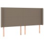 Headboard with ears in taupe gray fabric 203x16x118/128 cm by vidaXL, Headboards and footboards - Ref: Foro24-3119326, Price:...