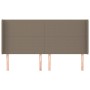 Headboard with ears in taupe gray fabric 203x16x118/128 cm by vidaXL, Headboards and footboards - Ref: Foro24-3119326, Price:...