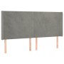 Headboard with light gray velvet ears 203x16x118/128 cm by vidaXL, Headboards and footboards - Ref: Foro24-3119366, Price: 13...