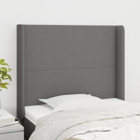 Headboard with dark gray fabric ears 93x16x118/128 cm by vidaXL, Headboards and footboards - Ref: Foro24-3119283, Price: 74,0...