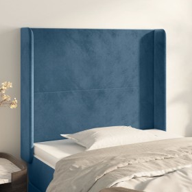 Headboard with dark blue velvet ears 103x16x118/128 cm by vidaXL, Headboards and footboards - Ref: Foro24-3119346, Price: 80,...