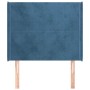 Headboard with dark blue velvet ears 103x16x118/128 cm by vidaXL, Headboards and footboards - Ref: Foro24-3119346, Price: 82,...