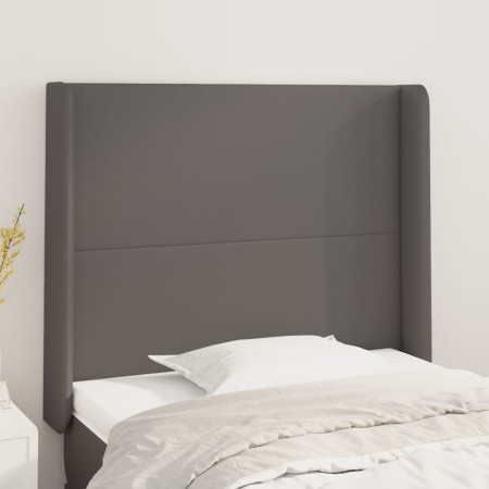 Cabecero con orejas cuero sintético gris 83x16x118/128cm de vidaXL, Cabeceros y pies de cama - Ref: Foro24-3119376, Precio: 7...