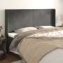 Cabecero con orejas de terciopelo gris oscuro 183x16x118/128 cm de vidaXL, Cabeceros y pies de cama - Ref: Foro24-3119361, Pr...