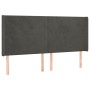 Headboard with dark gray velvet ears 183x16x118/128 cm by vidaXL, Headboards and footboards - Ref: Foro24-3119361, Price: 131...