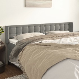 Light gray velvet headboard 203x16x78/88 cm by vidaXL, Headboards and footboards - Ref: Foro24-3119268, Price: 81,42 €, Disco...