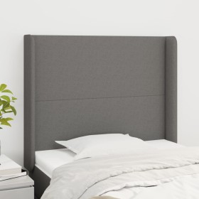 Headboard with dark gray fabric ears 103x16x118/128 cm by vidaXL, Headboards and footboards - Ref: Foro24-3119291, Price: 76,...