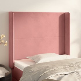 Headboard with pink velvet ears 93x16x118/128 cm by vidaXL, Headboards and footboards - Ref: Foro24-3119341, Price: 77,05 €, ...