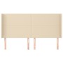 Headboard with cream fabric ears 203x16x118/128 cm by vidaXL, Headboards and footboards - Ref: Foro24-3119327, Price: 132,66 ...