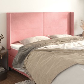 Headboard with pink velvet ears 203x16x118/128 cm by vidaXL, Headboards and footboards - Ref: Foro24-3119371, Price: 137,29 €...