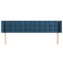 Dark blue velvet headboard 203x16x78/88 cm by vidaXL, Headboards and footboards - Ref: Foro24-3119272, Price: 79,65 €, Discou...