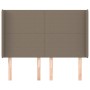 Headboard with ears in taupe gray fabric 147x16x118/128 cm by vidaXL, Headboards and footboards - Ref: Foro24-3119302, Price:...