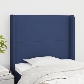 Headboard with blue fabric ears 93x16x118/128 cm by vidaXL, Headboards and footboards - Ref: Foro24-3119288, Price: 74,99 €, ...